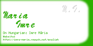 maria imre business card